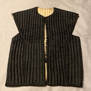 Women’s antique style soft corset vest waistcoat. Black with buttons. Bridgerton